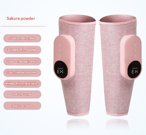Leg Air Compression Massager with Heat – Cordless, 2-Piece, Pink