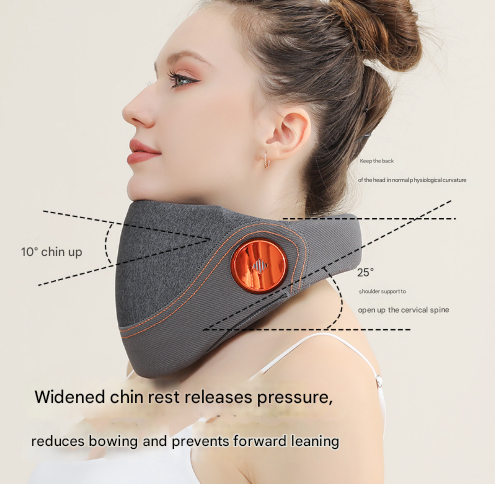 Cervical Traction Neck Massager with Heat – App Control, Grey