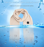 USB Heated Scarf – 3 Heat Levels, Winter Neck Warmer, Khaki