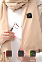 USB Heated Scarf – 3 Heat Levels, Winter Neck Warmer, Grey