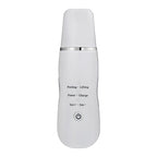 Ultrasonic Skin Scrubber – Facial Spatula, Cleansing & Peeling, White