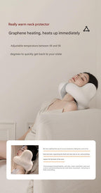 Smart Travel Neck Pillow – Bluetooth Audio & Heat, Navy Blue