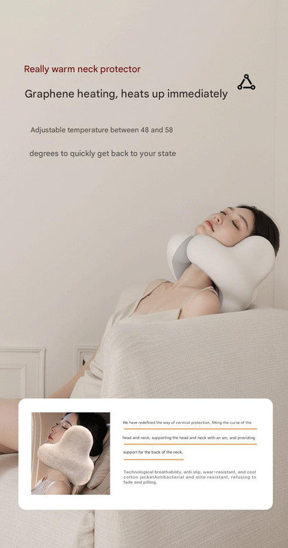 Smart Travel Neck Pillow – Bluetooth Audio & Heat, Silver