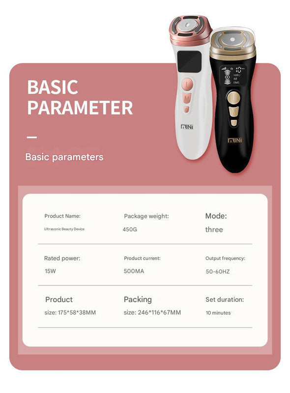 3-in-1 Facial Care Device – HIFU, RF & EMS, White