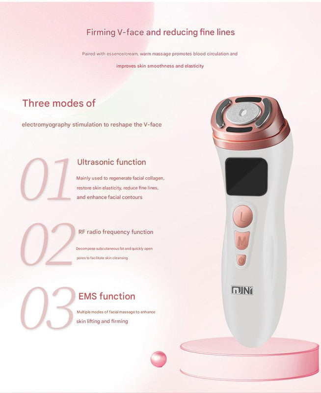 3-in-1 Facial Care Device – HIFU, RF & EMS, Black