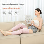 Air Compression Leg Massager with Heat – Knee & Calf, Grey