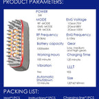 4-in-1 Scalp Care Comb – LLLT, RF, EMS & Vibration, White