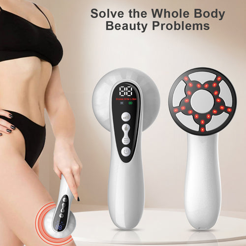 5-in-1 Multi-Technology Body Massage Device – RF & EMS, White