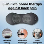 3-in-1 Heated Back Stretcher – Vibration & Traction, Memory Foam, Grey