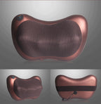 Shiatsu Neck & Back Massage Pillow with Heat – Deep Kneading, Brown