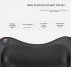 Shiatsu Neck & Back Massage Pillow with Heat – Deep Kneading, Black