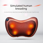 Shiatsu Massage Pillow with Heat – Bi-Directional Kneading, Brown