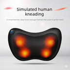 Shiatsu Massage Pillow with Heat – Bi-Directional Kneading, Black