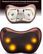 Shiatsu Massage Pillow with Heat – Bi-Directional Kneading, Black