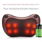 Cordless Shiatsu Massage Pillow with Heat – 8-Node Dual Button, Brown