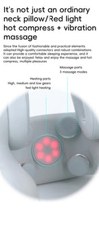 Travel Neck Pillow with ANC Headphones & Heat – Memory Foam, Beige