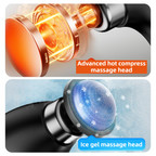 Foldable Percussion Massage Gun – Hot & Cold, 10 Heads, Rose Gold
