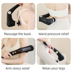 Foldable Percussion Massage Gun – Hot & Cold, 10 Heads, Blue