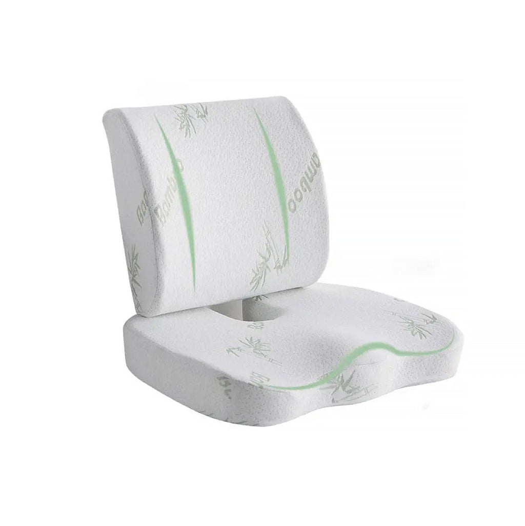 Memory Foam Lumbar Back Support Cushion Seat Set