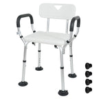 Adjustable Shower Chair – Non-Slip, Padded Arms, Removable Back
