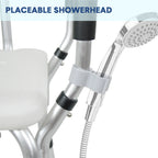 Adjustable Shower Chair – Non-Slip, Padded Arms, Removable Back