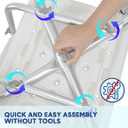 Adjustable Shower Chair – Non-Slip, Padded Arms, Removable Back