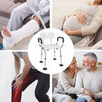 Adjustable Shower Chair – Non-Slip, Padded Arms, Removable Back