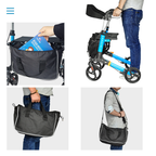 Alston Foldable 2-in-1 Mobility Walker & Rollator – 136kg, Storage Bag